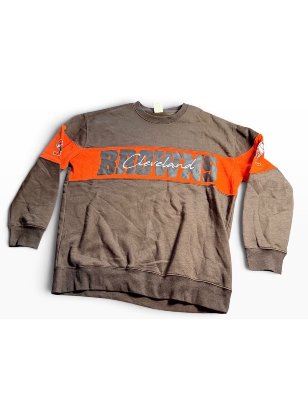 NFL CLEVELAND BROWNS Embodiered team apparel sweatshirt size Large New
